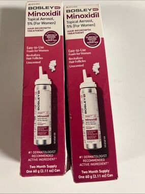 Bosley MD Minoxidil 5% Topical Aerosol Foam for Women - Pink/White